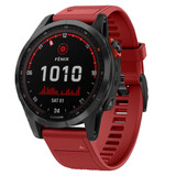 Strap-it Bracelet silicone Garmin Fenix 7 (rouge)