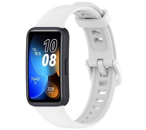Strap-it Bracelet silicone Huawei Band 8 (blanc)