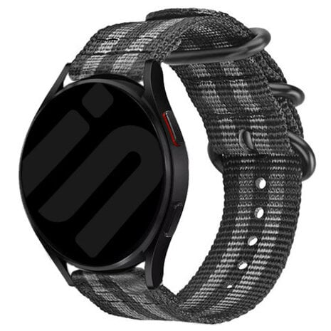 Strap-it Strap-it Bracelet nylon à boucle Samsung Galaxy Watch 6 - 40mm (noir/gris) Strap-it Strap-it Bracelet nylon à boucle Samsung Galaxy Watch 6 - 40mm (noir/gris)