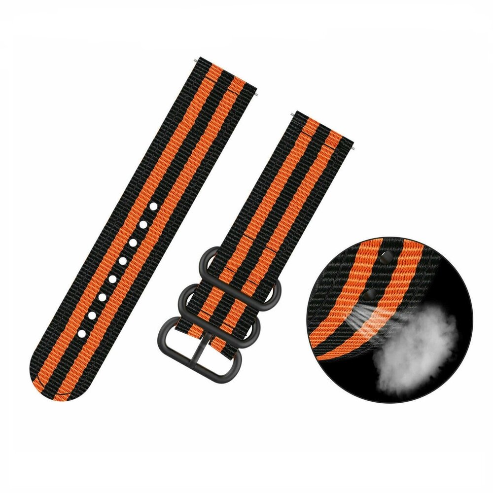 Strap-it Strap-it Bracelet nylon à boucle Samsung Galaxy Watch 6 - 40mm (noir/orange)