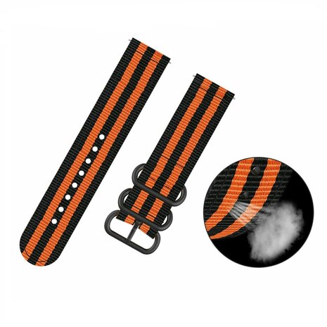 Strap-it Strap-it Bracelet nylon à boucle Samsung Galaxy Watch 6 - 40mm (noir/orange)