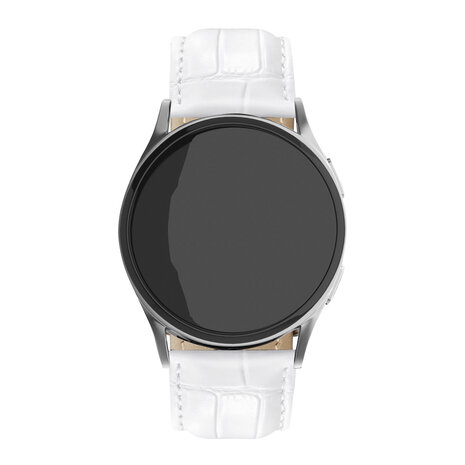 Strap-it Strap-it Bracelet cuir motif croco Samsung Galaxy Watch 6 - 44mm (blanc)