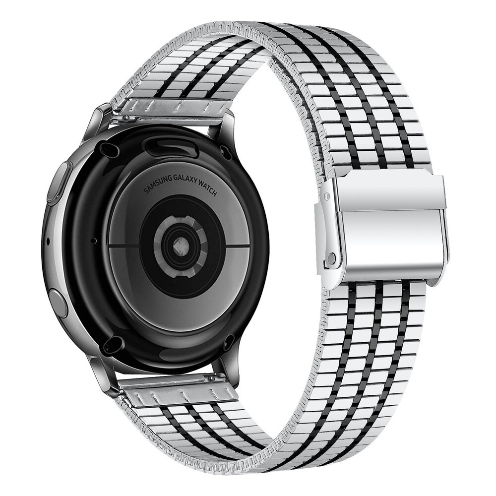 Strap-it Strap-it Bracelet acier raffiné Samsung Galaxy Watch 6 - 44mm (argent/noir)