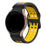 Strap-it Bracelet sport carré Samsung Galaxy Watch 6 - 44mm (noir/jaune)