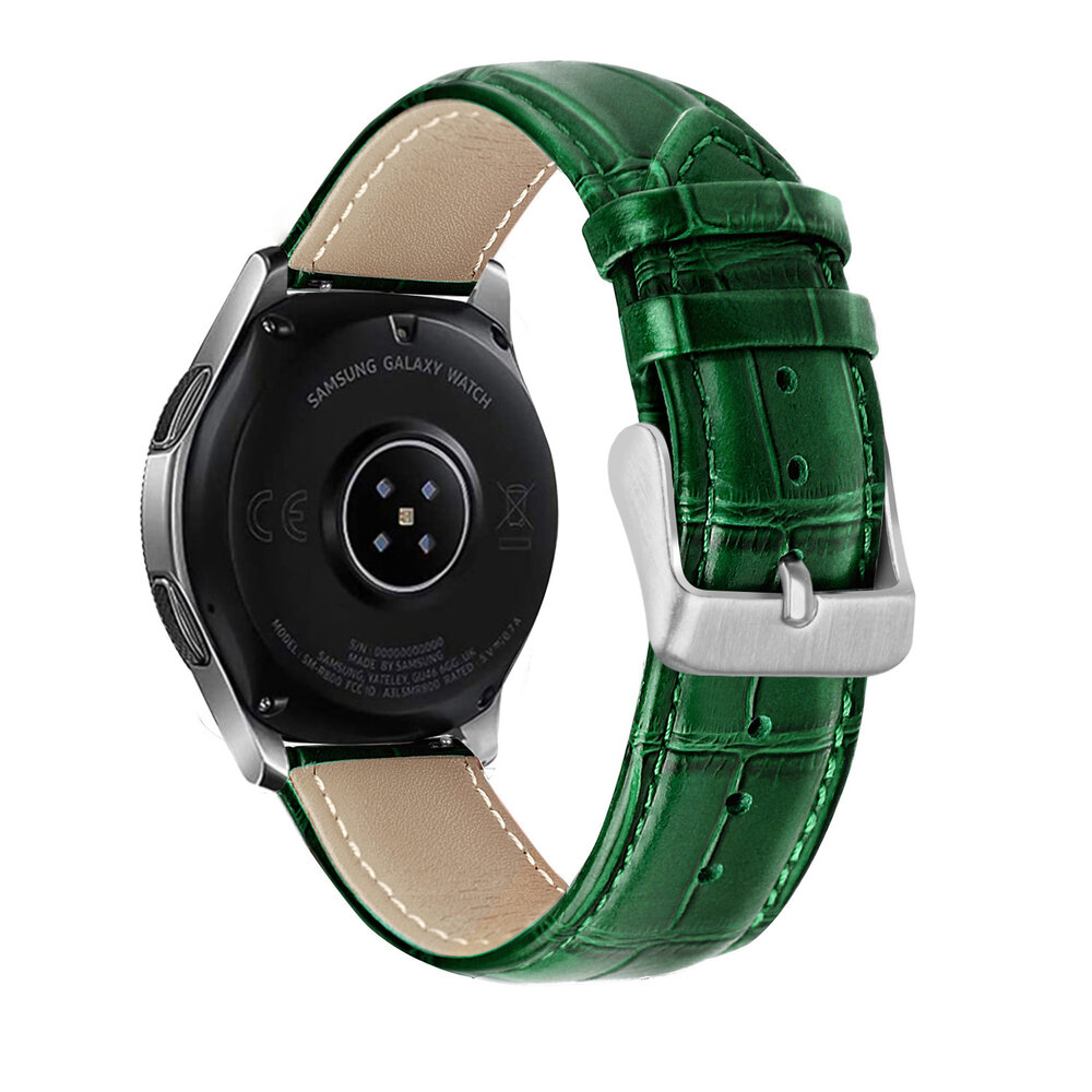 Strap-it Strap-it Bracelet cuir motif croco Samsung Galaxy Watch 6 Classic 43mm (vert)