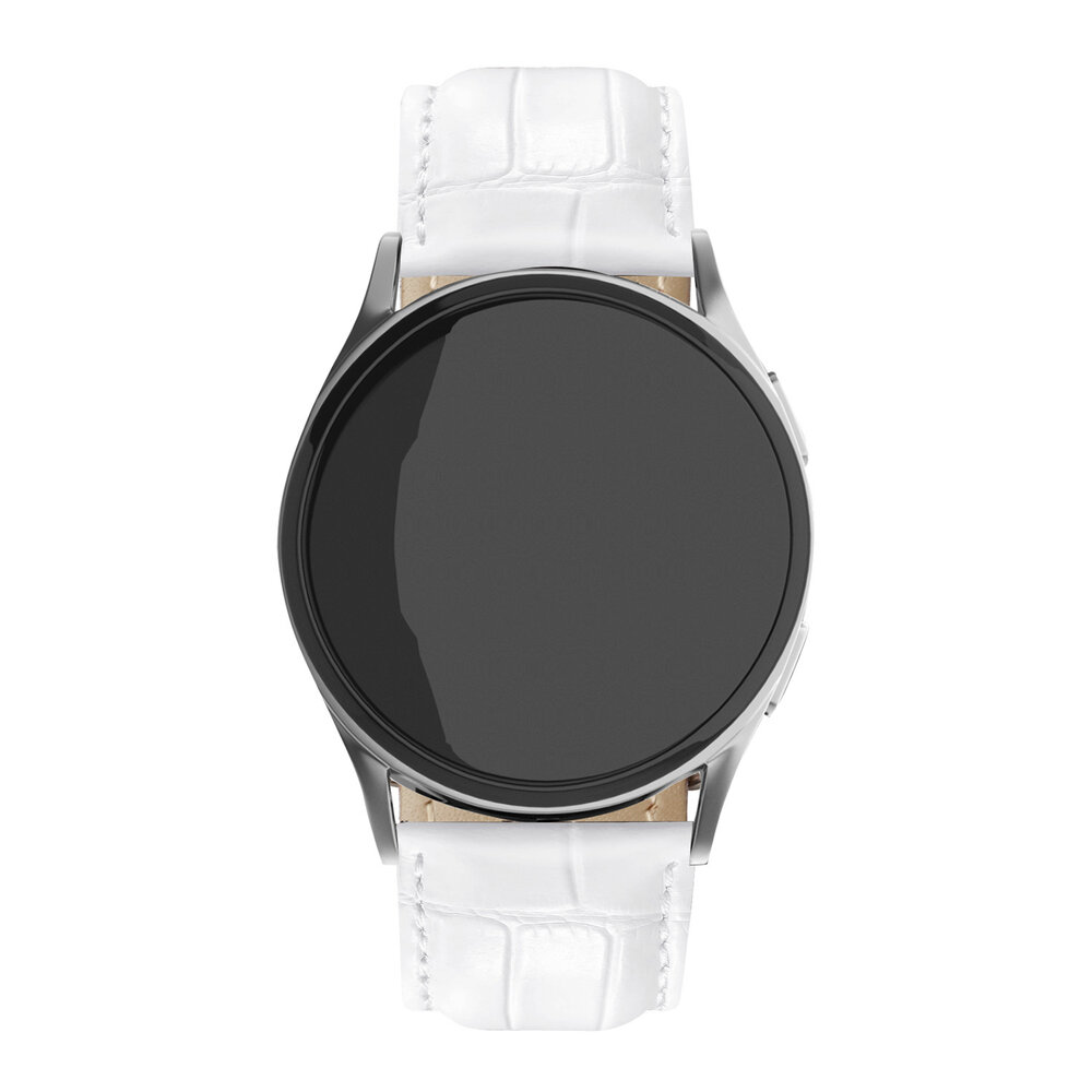 Strap-it Strap-it Bracelet cuir motif croco Samsung Galaxy Watch 6 Classic 43mm (blanc) Strap-it Strap-it Bracelet cuir motif croco Samsung Galaxy Watch 6 Classic 43mm (blanc)