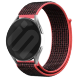 Strap-it Bracelet nylon Samsung Galaxy Watch 6 Classic 43mm (noir/corail)