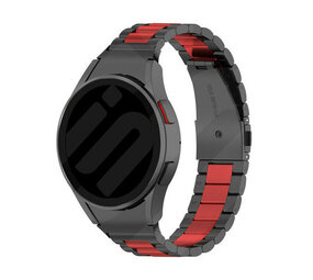 Strap-it Bracelet acier Samsung Galaxy Watch 6 Classic 43mm (noir/rouge)