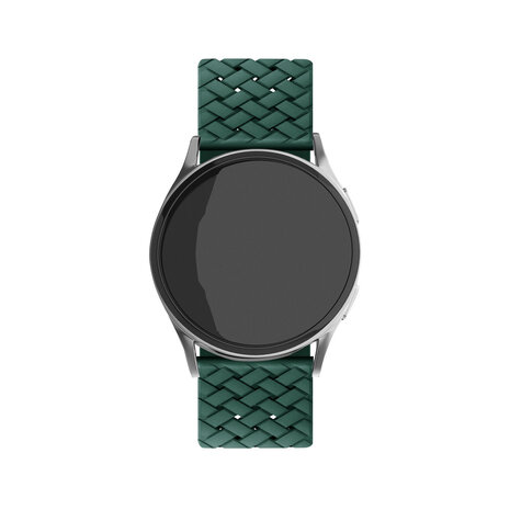 Strap-it Strap-it Bracelet silicone tissé Samsung Galaxy Watch 6 Classic 47mm (vert foncé)
