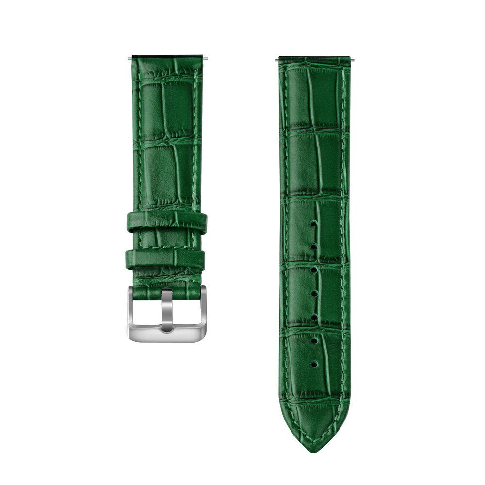 Strap-it Strap-it Bracelet cuir motif croco Samsung Galaxy Watch 6 Classic 47mm (vert)