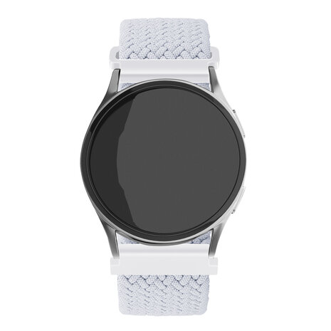 Strap-it Strap-it Bracelet nylon tissé Samsung Galaxy Watch 6 Classic 47mm (blanc)