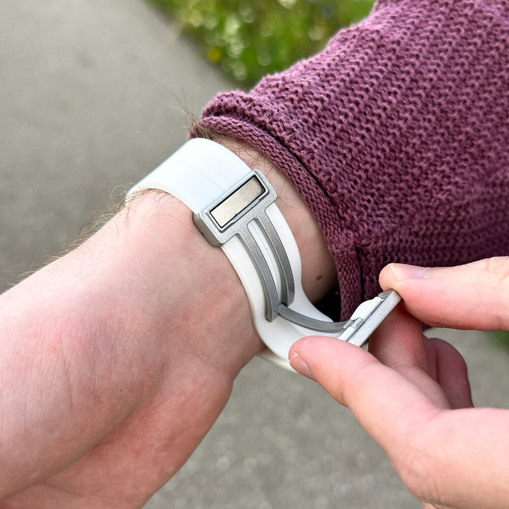 Strap-it Strap-it Bracelet à fermoir magnétique Samsung Galaxy Watch 4 Classic 46mm (blanc)