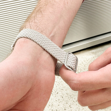 Strap-it Strap-it Bracelet tissé réglable Samsung Gear Sport (blanc)