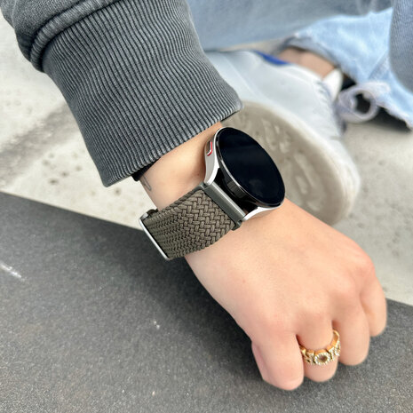 Strap-it Strap-it Bracelet nylon tissé Samsung Galaxy Watch 6 Classic 47mm (vert)