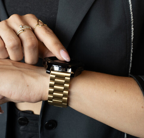 Strap-it Strap-it Bracelet acier Samsung Gear Sport (or) Strap-it Strap-it Bracelet acier Samsung Gear Sport (or)