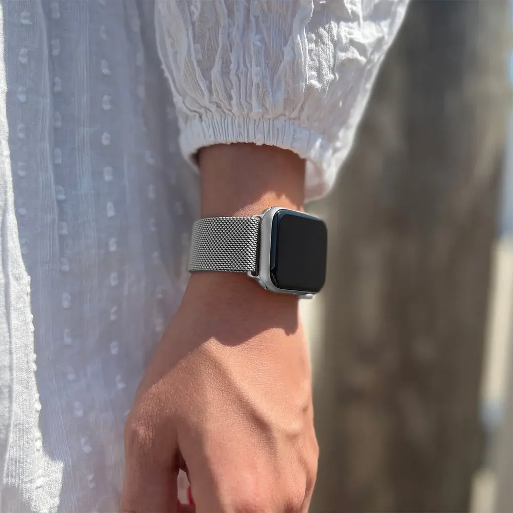 Strap-it Strap-it Bracelet Milanais Apple Watch 8 (argent)