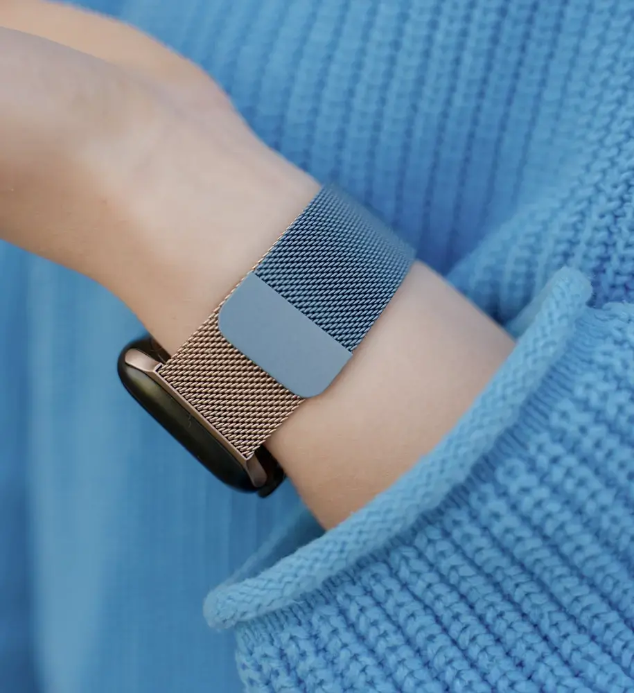 Strap-it Strap-it Bracelet milanais Apple Watch Ultra (or/bleu)