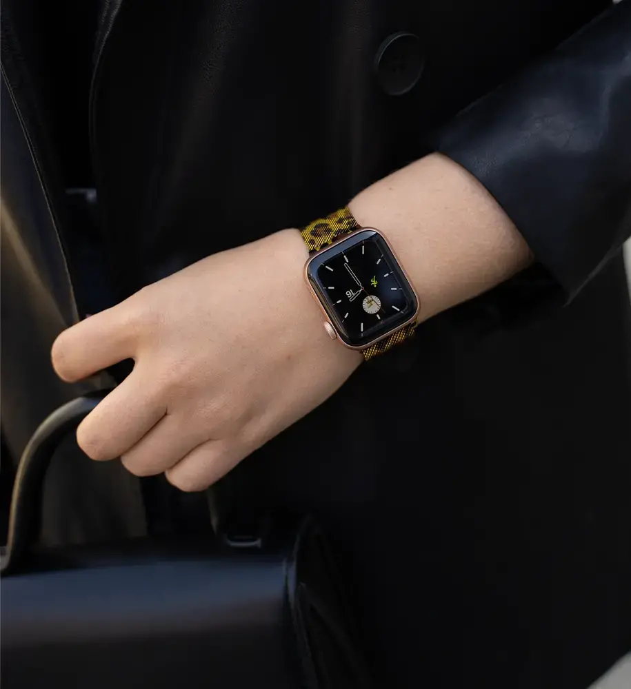 Strap-it Strap-it Bracelet milanaise Apple Watch Ultra (imprimé léopard)