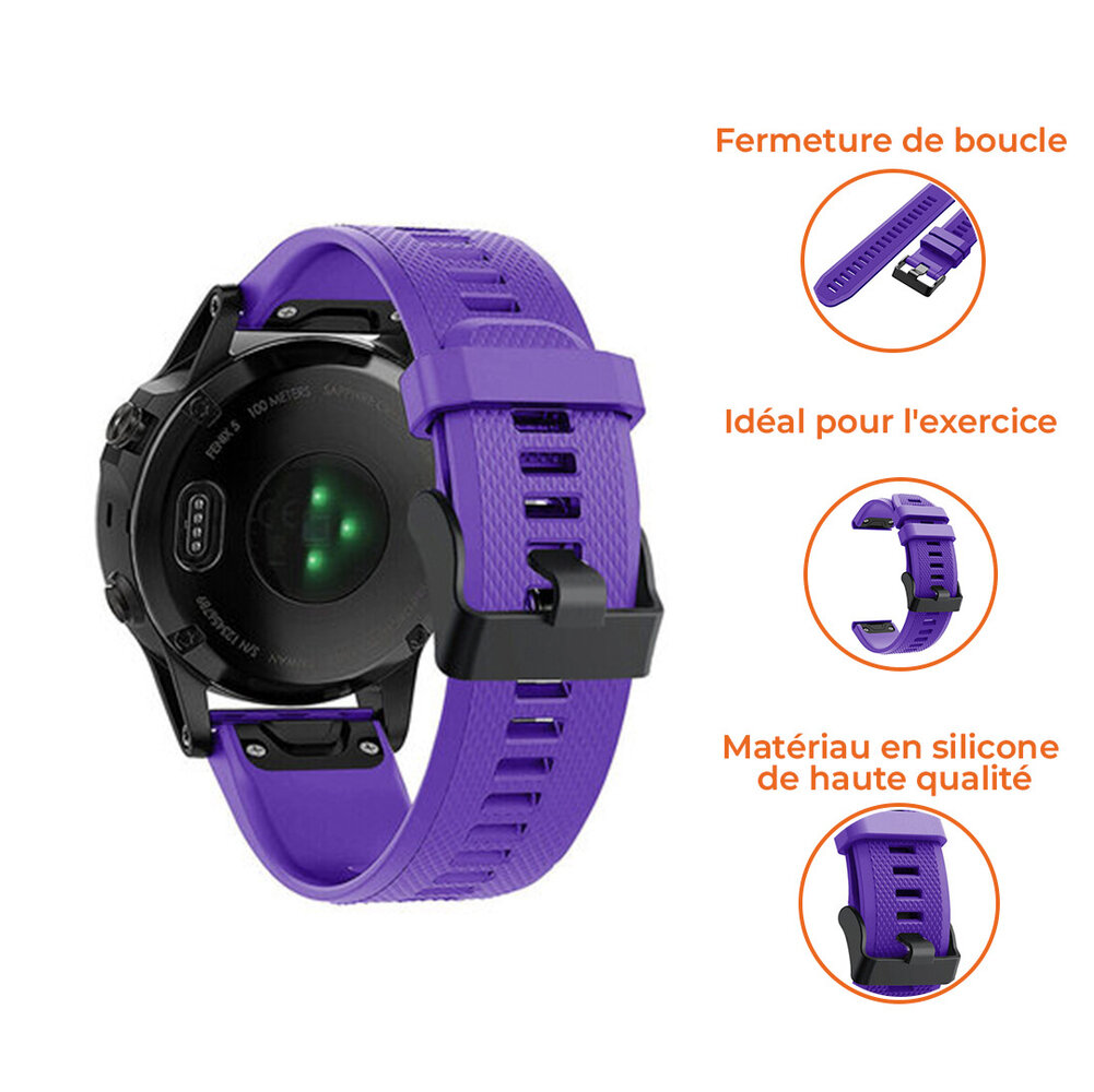 Strap-it Strap-it Bracelet silicone Garmin Fenix ​​​​5 / 6 (violet)