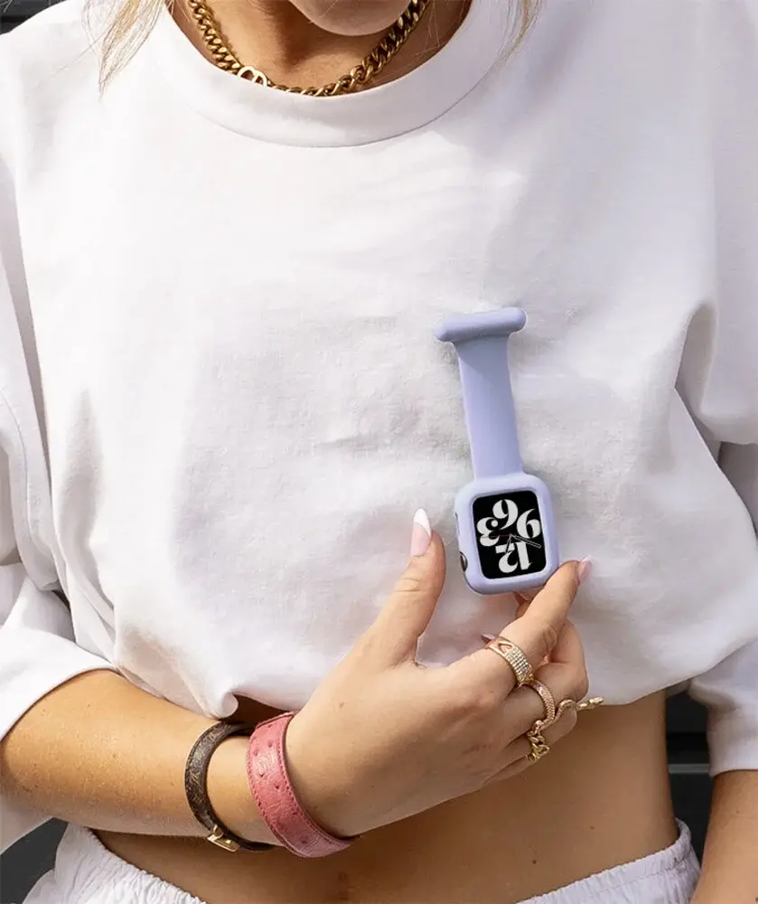 Strap-it Strap-it Apple Watch bracelet pour infirmière avec coque (bleu clair)