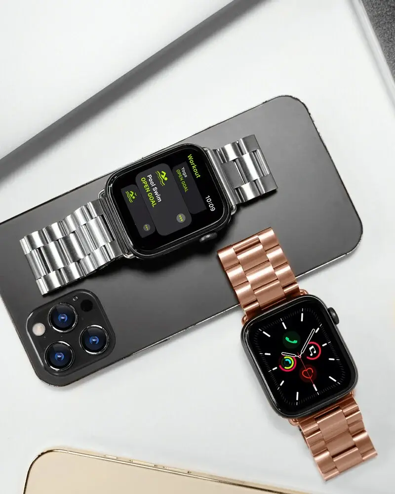 Strap-it Strap-it Bracelet acier Apple Watch 8 (or rose) Strap-it Strap-it Bracelet acier Apple Watch 8 (or rose)