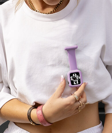 Strap-it Strap-it Apple Watch bracelet pour infirmière avec coque (violet clair)
