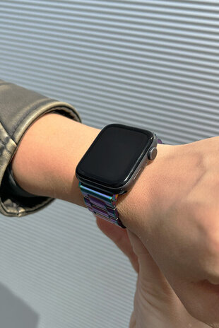 Strap-it Strap-it Bracelet acier Apple Watch Ultra (arc-en-ciel)