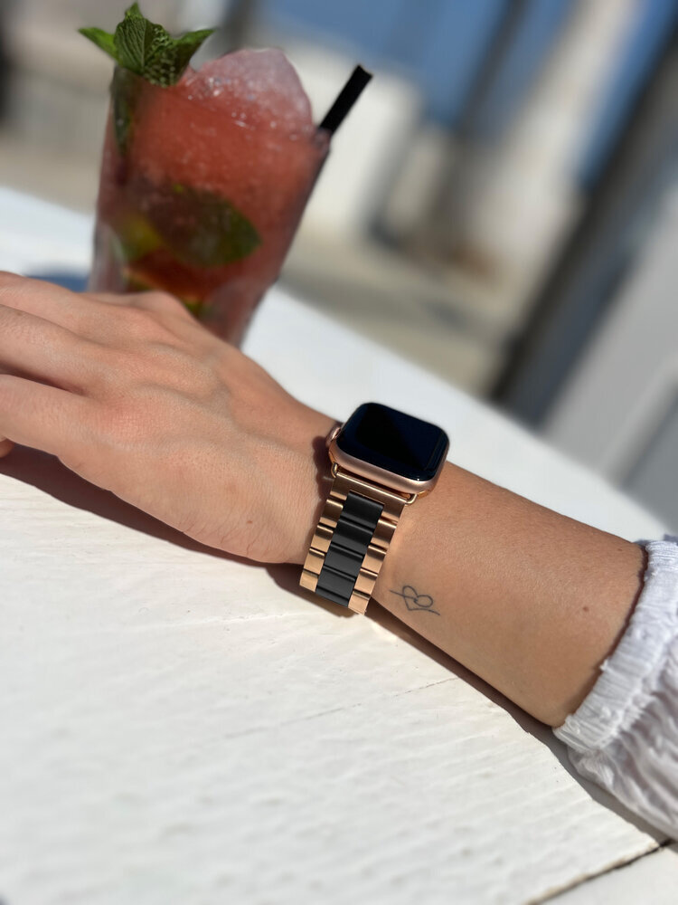 Strap-it Strap-it Bracelet acier Apple Watch (or rose/noir) Strap-it Strap-it Bracelet acier Apple Watch (or rose/noir)