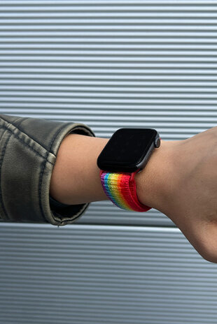 Strap-it Strap-it Bracelet nylon Apple Watch Ultra (arc-en-ciel)