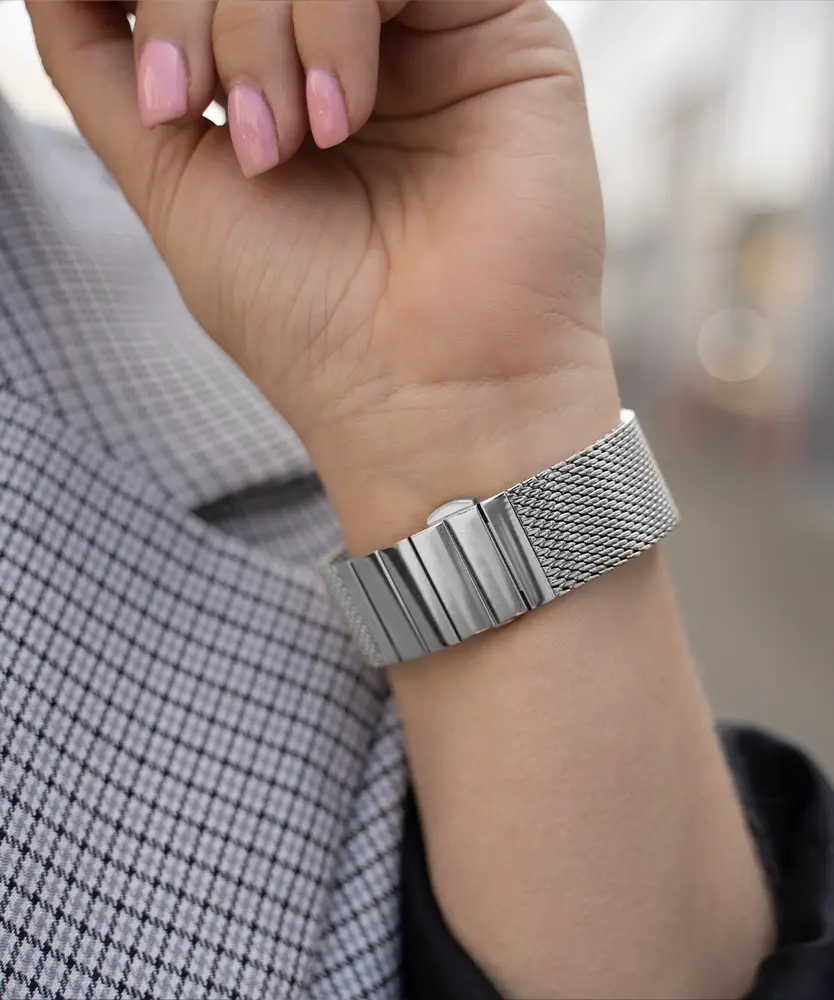 Strap-it Strap-it Bracelet acier milanais Apple Watch 8 (argent)