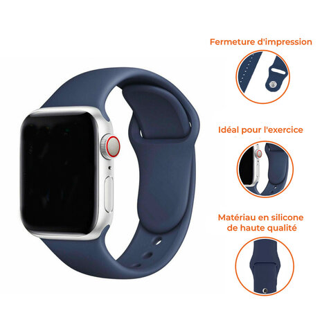 Strap-it Strap-it Bracelet silicone Apple Watch (bleu)