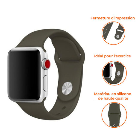 Strap-it Strap-it Bracelet silicone Apple Watch (vert foncé)