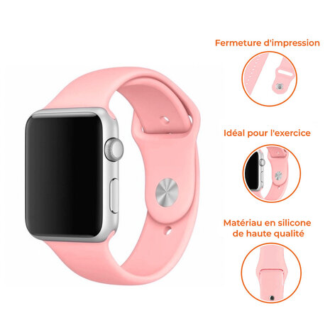 Strap-it Strap-it Bracelet silicone Apple Watch (rose) 