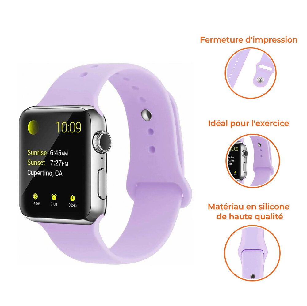 Strap-it Strap-it Bracelet silicone Apple Watch (lilas)