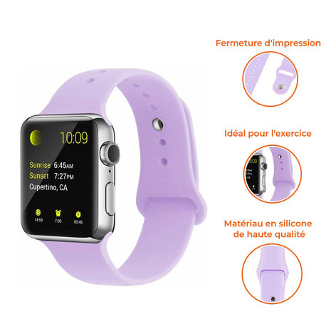 Strap-it Strap-it Bracelet silicone Apple Watch (lilas)