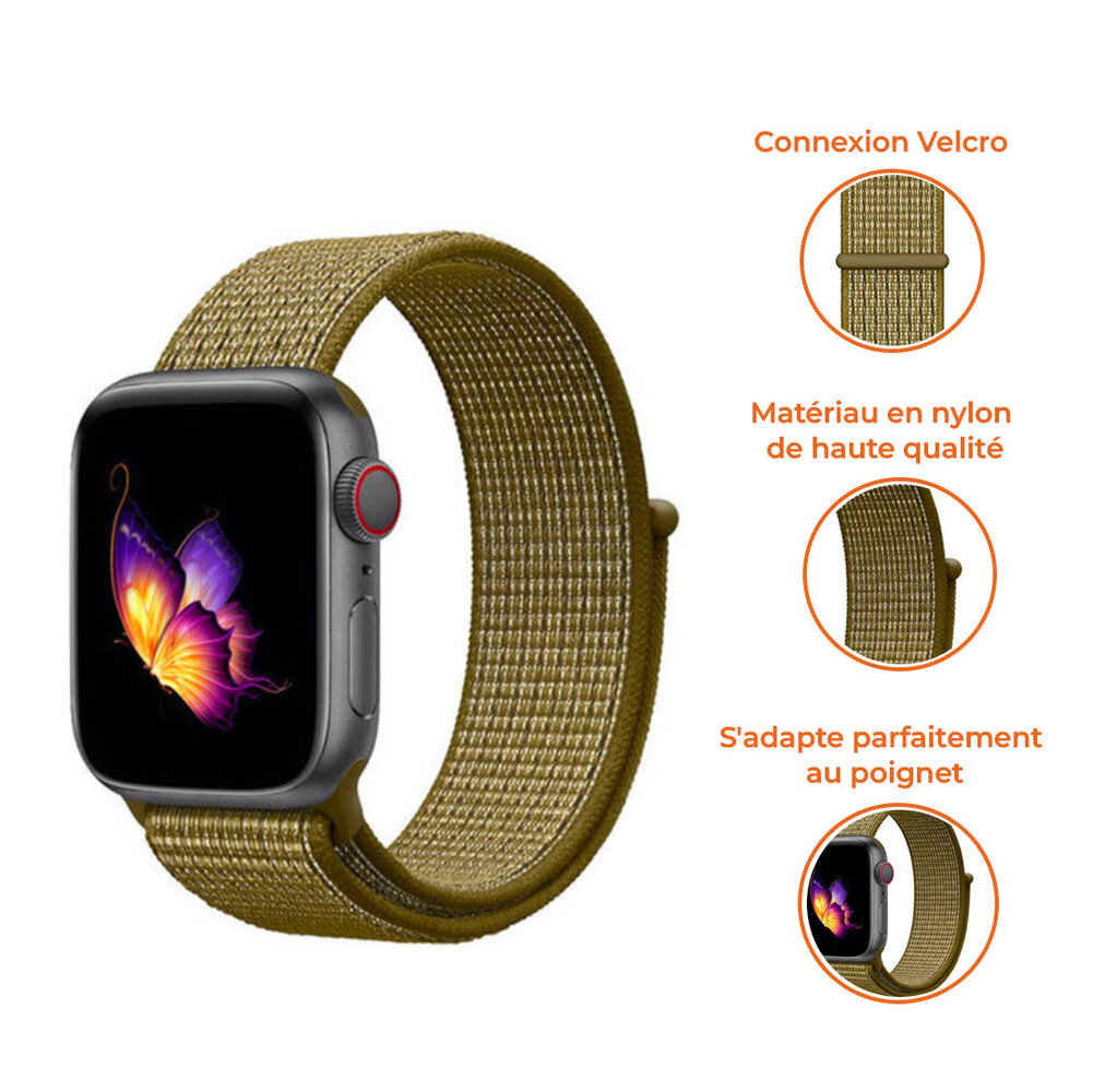Strap-it Strap-it Bracelet Nylon Apple Watch (olive)