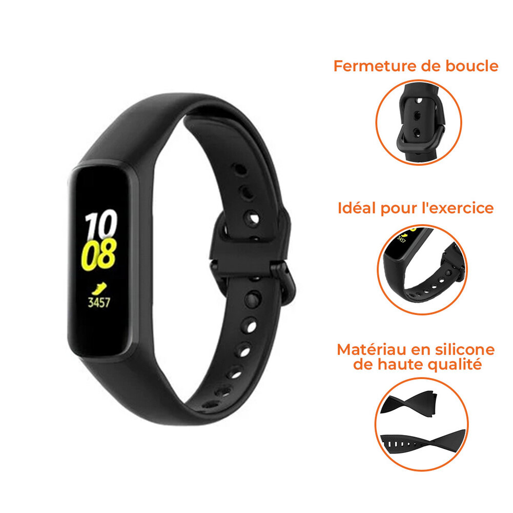 Strap-it Strap-it Bracelet silicone Samsung Galaxy Fit 2 (noir)