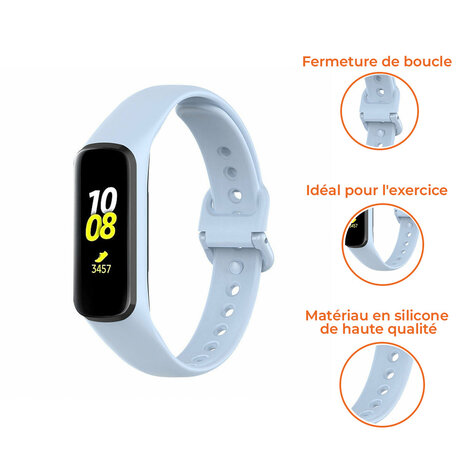 Strap-it Strap-it Bracelet silicone Samsung Galaxy Fit 2 (bleu clair)