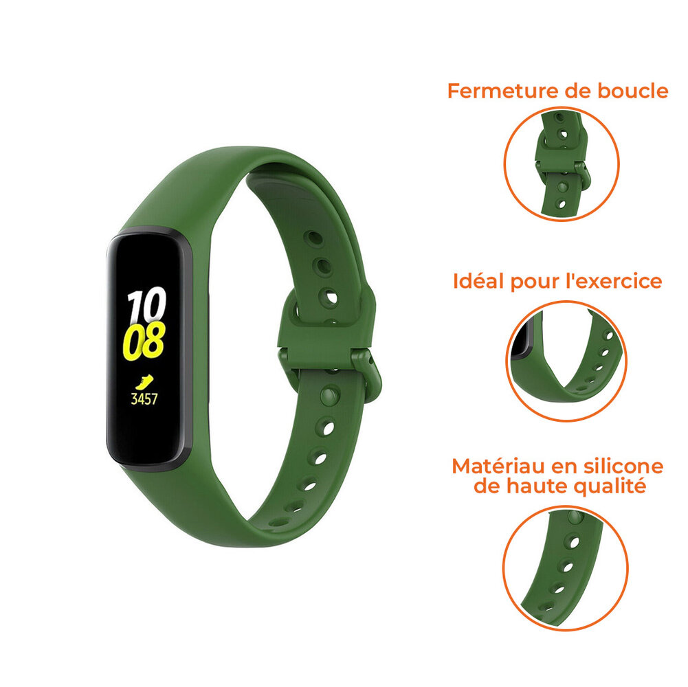 Strap-it Strap-it Bracelet silicone Samsung Galaxy Fit 2 (vert foncé)