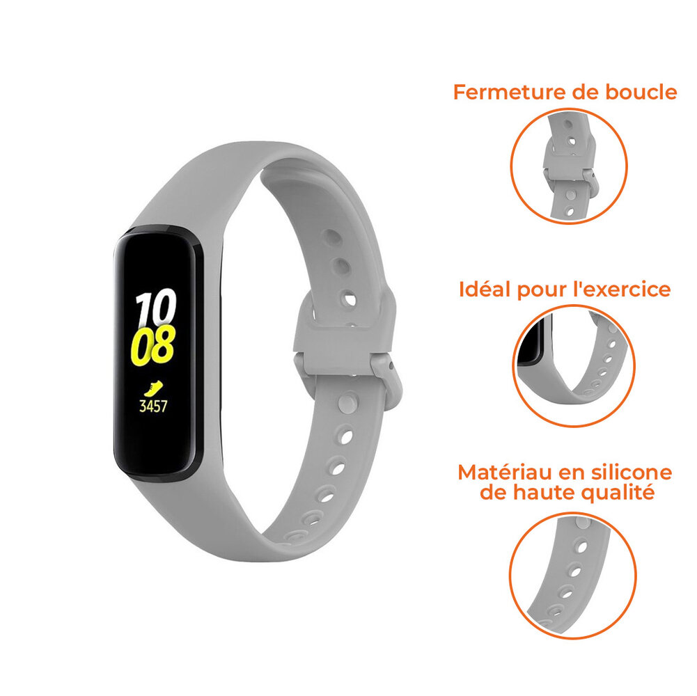 Strap-it Strap-it Bracelet silicone Samsung Galaxy Fit 2 (gris)