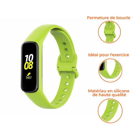 Strap it Strap it Bracelet silicone Samsung Galaxy Fit 2 citron vert