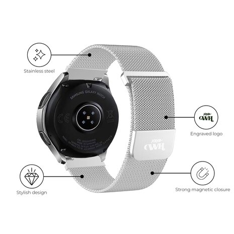 xoxo Wildhearts xoxo Wildhearts Amazfit GTR 3 (Pro) bracelet en Milanais (argent)