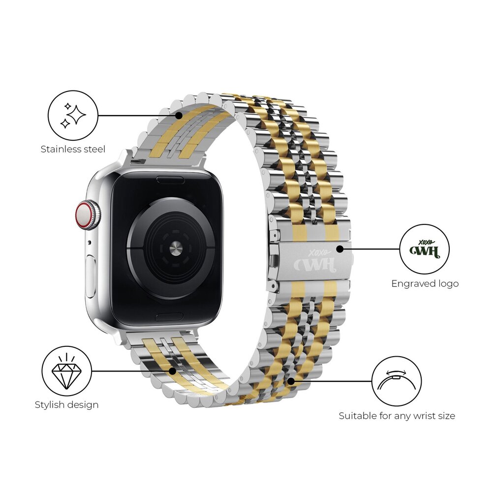 xoxo Wildhearts xoxo Wildhearts Apple Watch bracelet en acier (argent/or) xoxo Wildhearts xoxo Wildhearts Apple Watch bracelet en acier (argent/or)