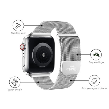 xoxo Wildhearts xoxo Wildhearts Apple Watch bracelet en Milanais (argent)