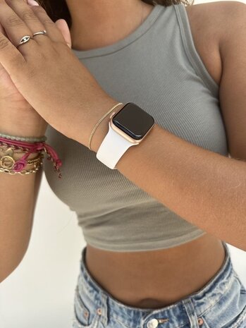 xoxo Wildhearts xoxo Wildhearts Apple Watch bracelet en silicone (blanc)