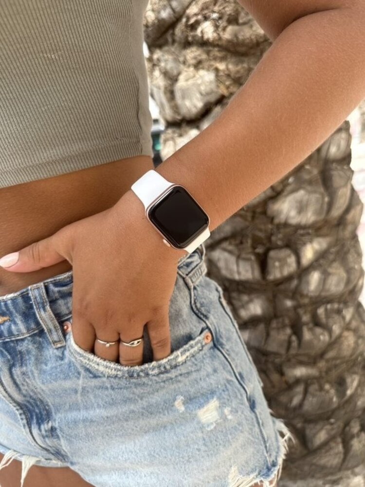 xoxo Wildhearts xoxo Wildhearts Apple Watch bracelet en silicone (blanc)