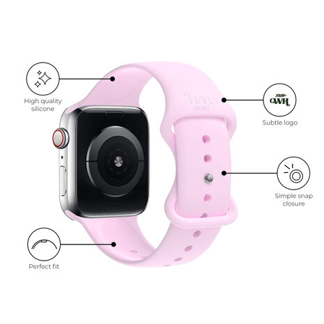 xoxo Wildhearts xoxo Wildhearts Apple Watch bracelet en silicone (rose) xoxo Wildhearts xoxo Wildhearts Apple Watch bracelet en silicone (rose)