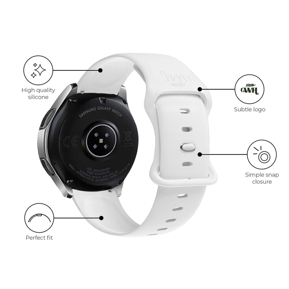 xoxo Wildhearts xoxo Wildhearts Huawei Watch GT 3 46mm bracelet en silicone (blanc) xoxo Wildhearts xoxo Wildhearts Huawei Watch GT 3 46mm bracelet en silicone (blanc)