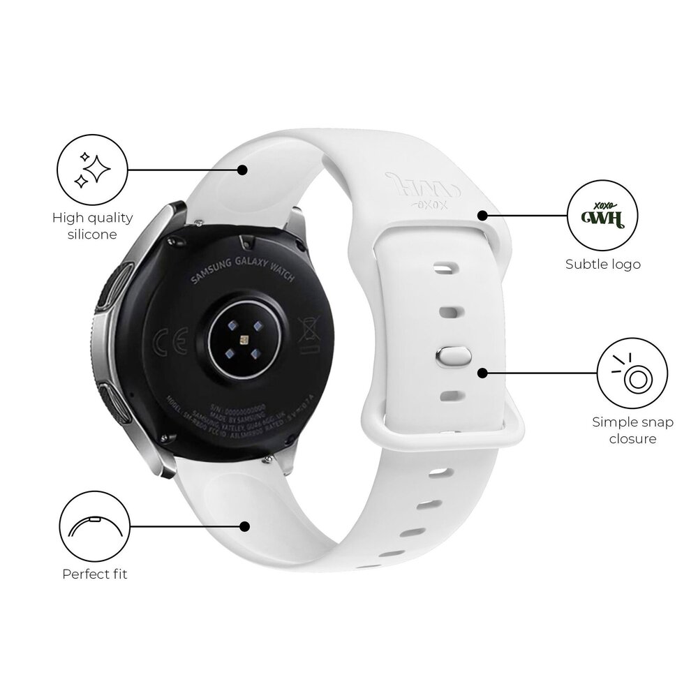 xoxo Wildhearts xoxo Wildhearts Huawei Watch GT 3 Pro 43mm bracelet en silicone (blanc)