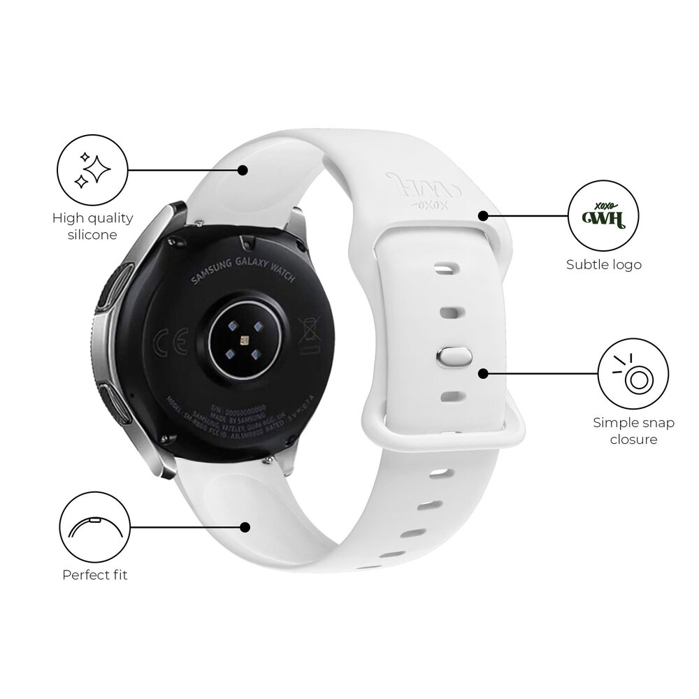 xoxo Wildhearts xoxo Wildhearts Samsung Galaxy Watch 42mm bracelet en silicone (blanc)